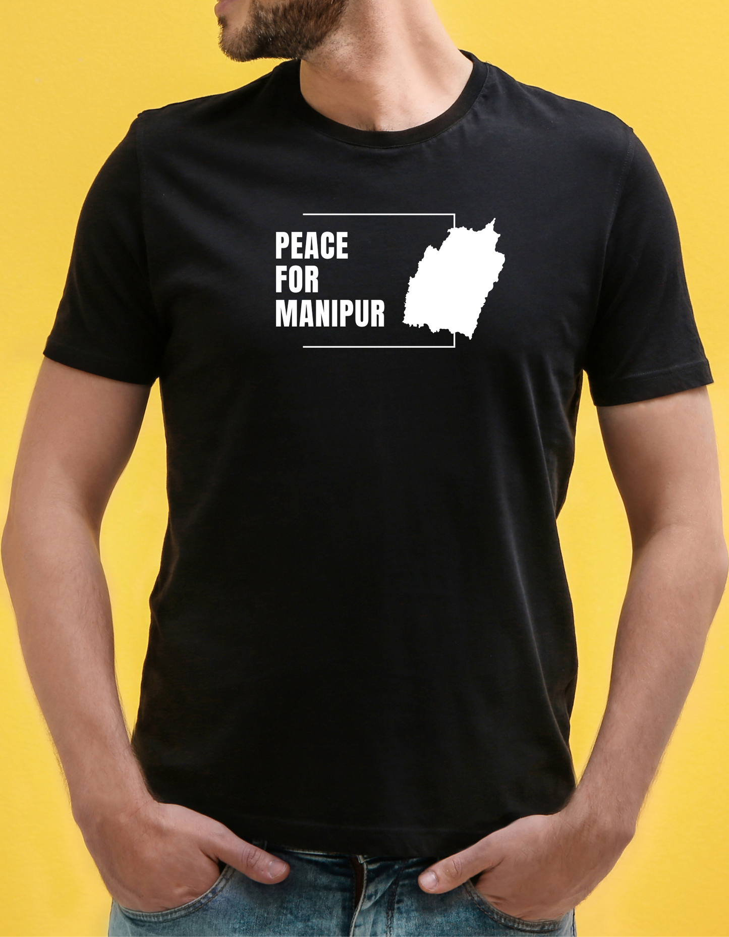 "Peace for Manipur" Short Sleeve Round Neck Tee (Unisex)