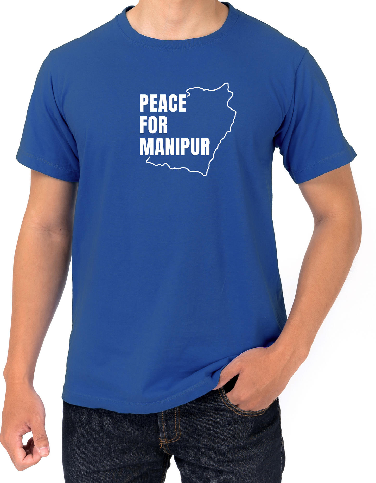 "Peace for Manipur" Short Sleeve Round Neck Tee (Unisex)