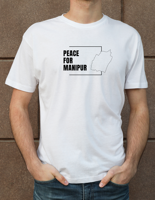 "Peace for Manipur" Short Sleeve Round Neck Tee (Unisex)