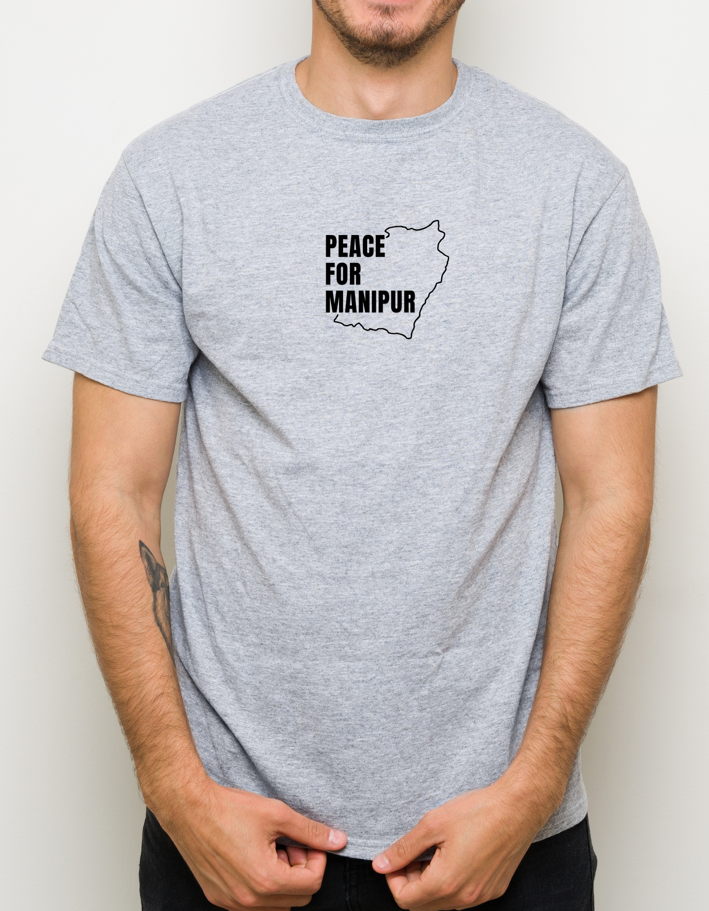 "Peace for Manipur" Short Sleeve Round Neck Tee (Unisex)