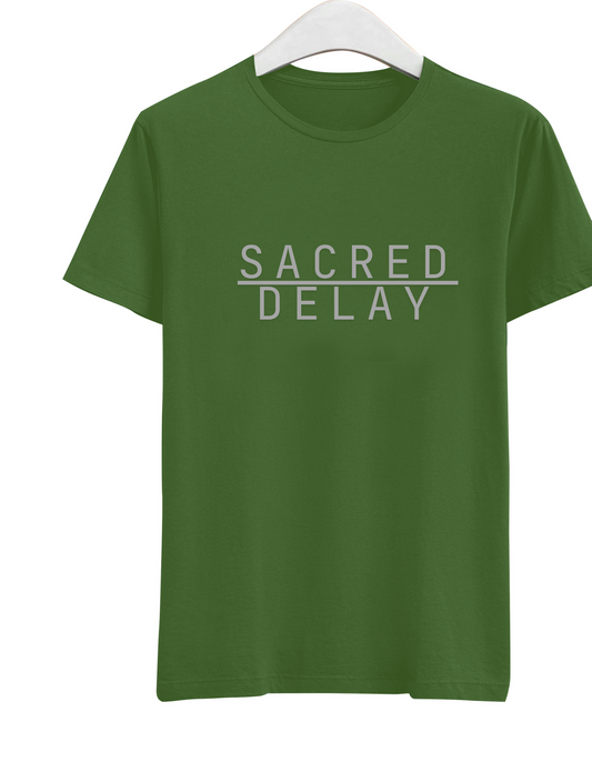 SACRED DELAY Tee inspired by the concept of God's timing